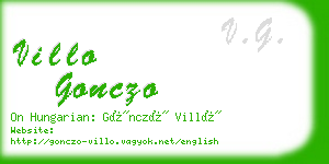 villo gonczo business card